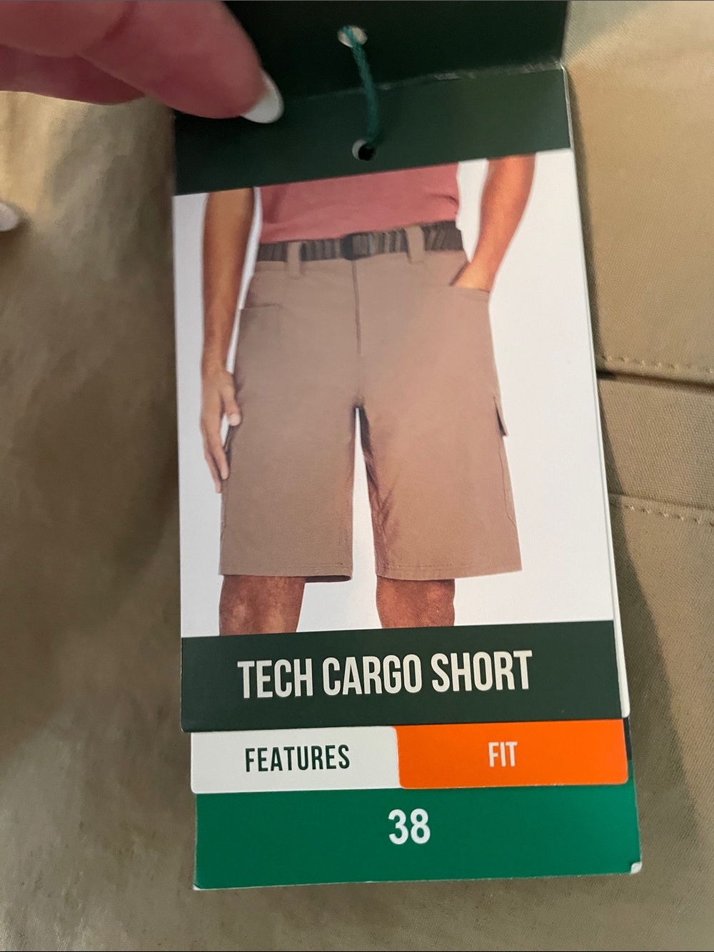 NWT Orvis Khaki Cargo Shorts with Webbed Belt